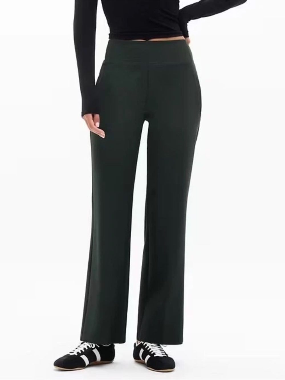 Athleta Endless High Rise Flare Pant Elm (dark green) size 14 EUC